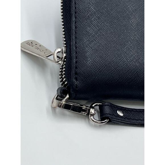 Michael Kors Zip-around Continental Black Genuine Leather Jet Set Wallet - Picture 2 of 14